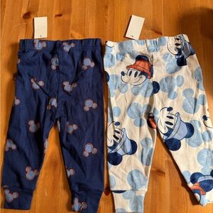NWT! Two pairs of Disney Mickey Mouse Baby Leggings Set Size 12M